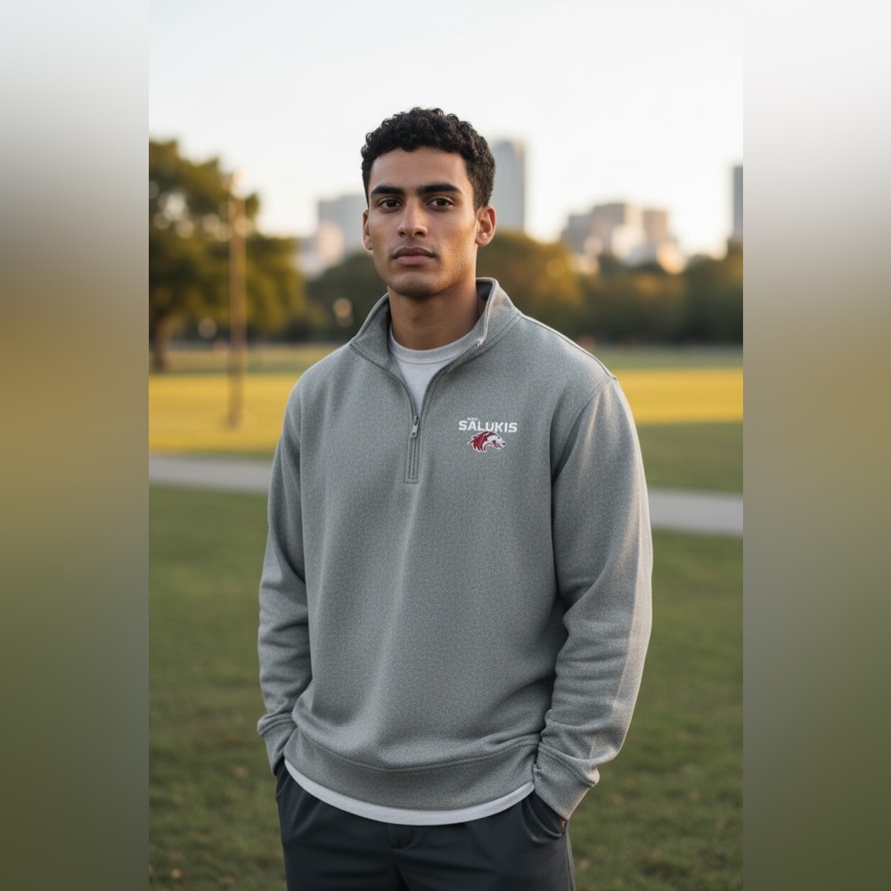 Antigua - NWT - Gray Salukis Logo Quarter-Zip Pullover